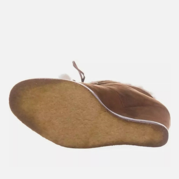 Michael Kors Tan Suede Ankle Lace-Up Boots In Dark Luggage Sz 7.5 - Picture 12 of 15